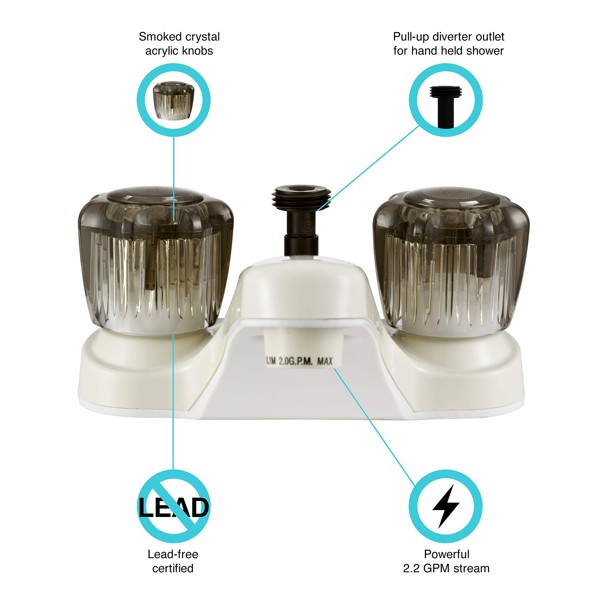 Dura Faucet RV - Grifo de lavabo con manguera de ducha para todos los vehículos recreativos y autocaravanas