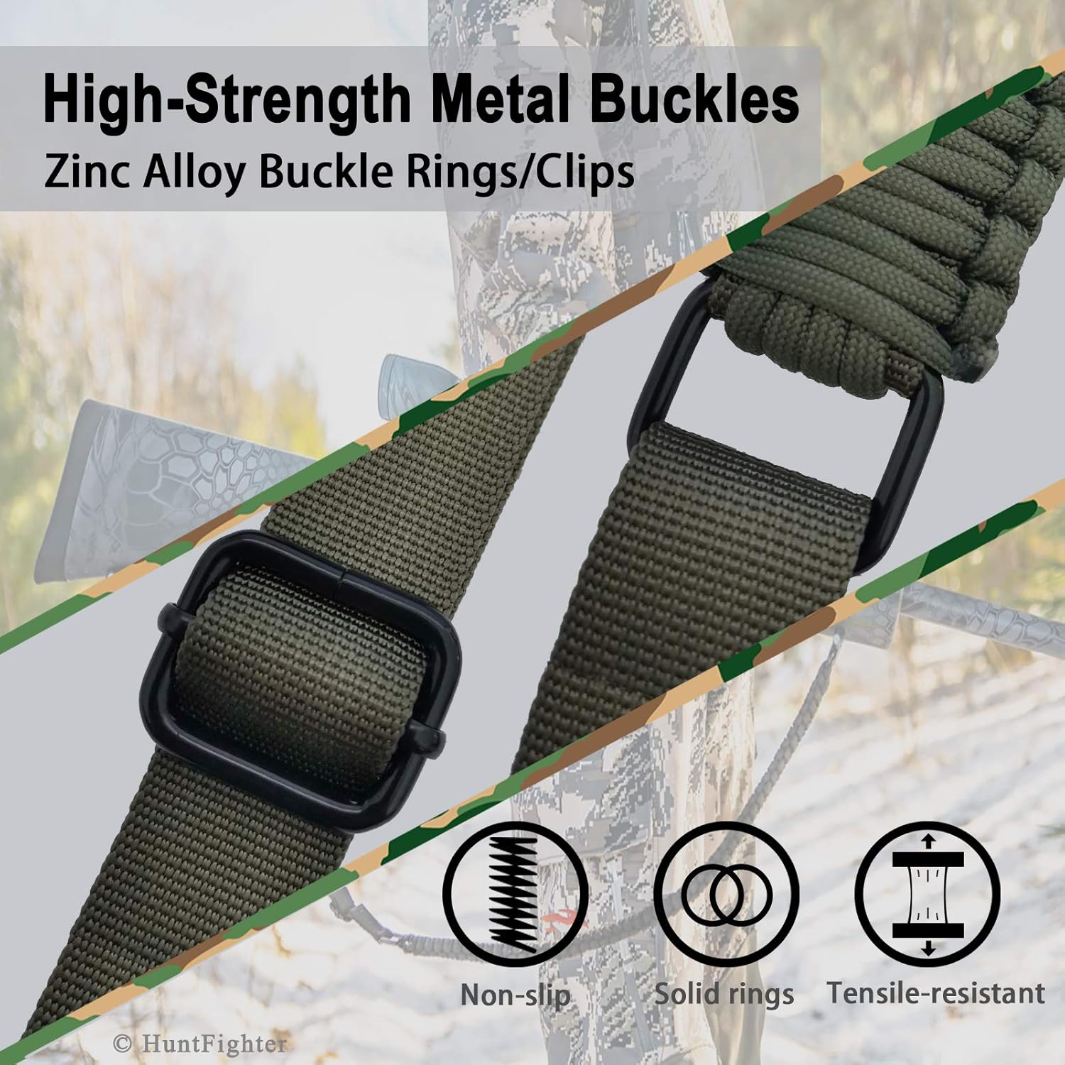 HuntFighter Rifle Sling with Swivels, 550 Paracord 2-Point Gun Sling with Quick Adjustable Length Strap for Outdoors Hunting (Green) : Sports & Outdoors