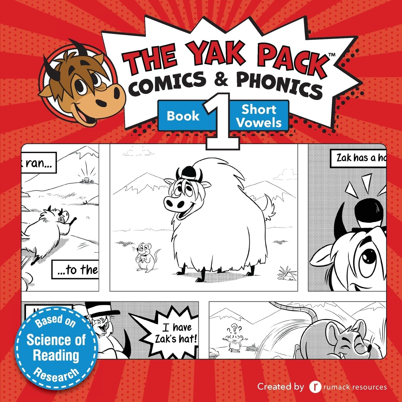 The Yak Pack: Comics & Phonics: Book 1: Learn to read decodable short vowel words (The Yak Pack Comics Complete Series)