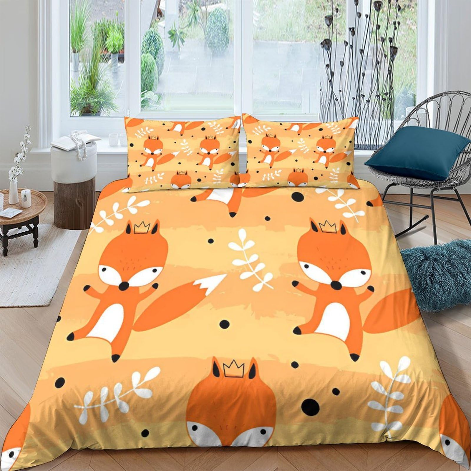 Housse de couette avec fermeture à glissière parure lit double 3D