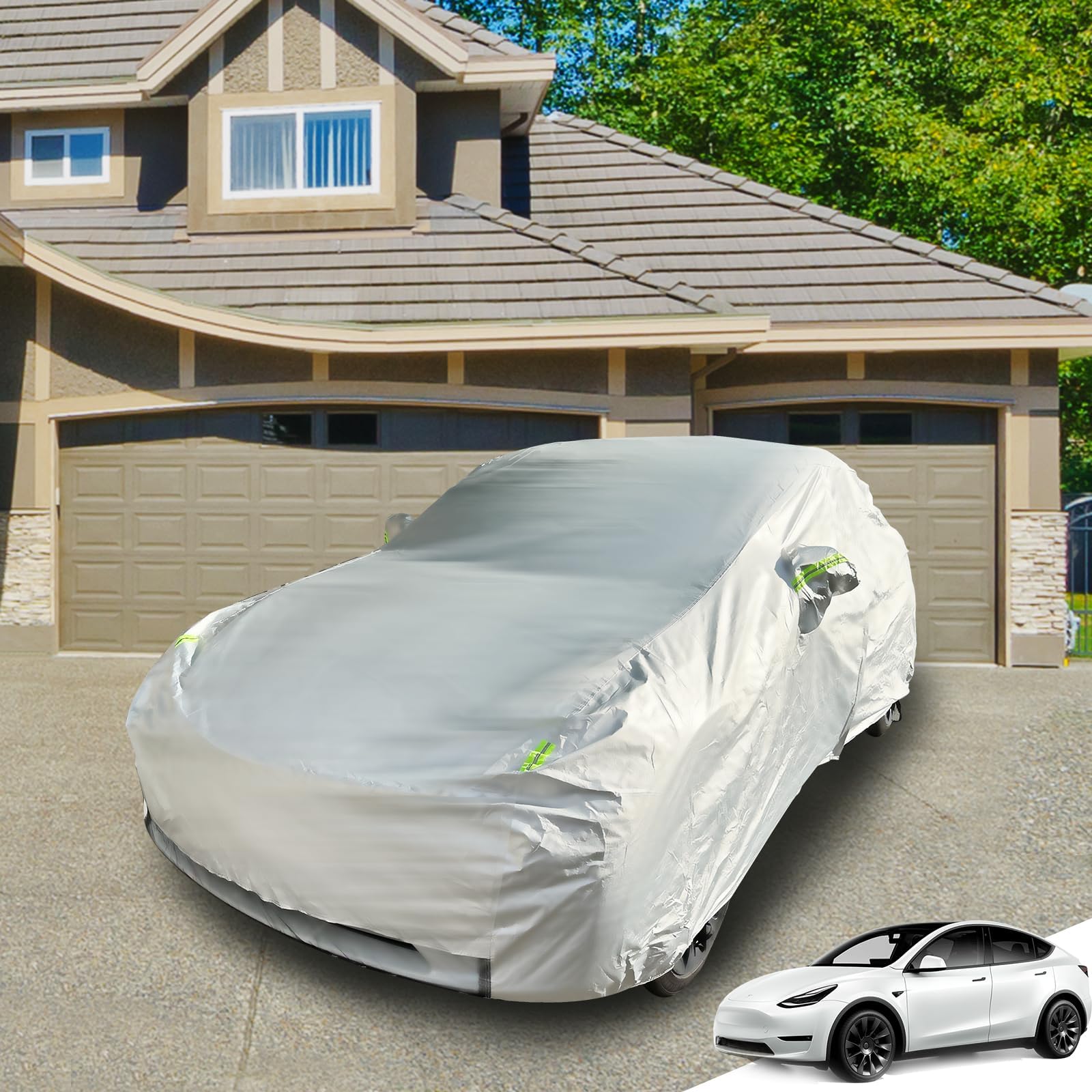 Tesla Model Y Car Cover, 210T Oxford Waterproof All Weather