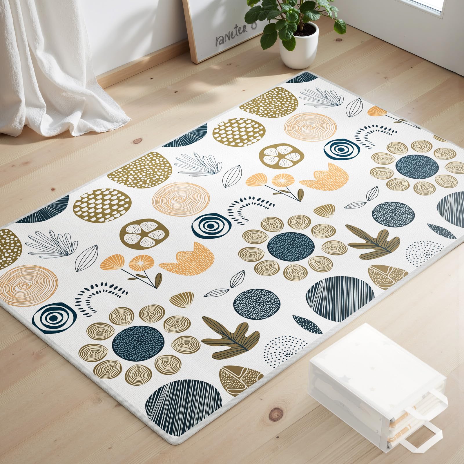 Lertantri 200X130cm Alfombra Bebe Acolchada Plegable, Alfombra de Juegos Bebe, Anti-slip Alfombra de Juegos de XPE, Impermeabilidad y Refuerzo de Bordes Tapete Bebe