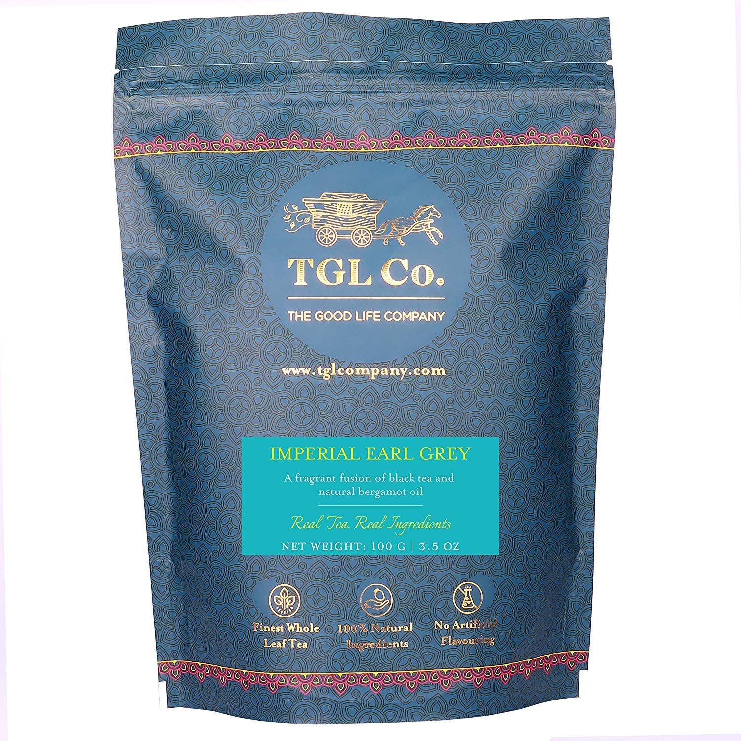 TGL Co. Imperial Earl Grey Black Tea (50g Loose Pouch) | Bold & Citrusy Flavor | Antioxidant-Rich | Supports Digestion & Metabolism | Reduces Anxiety | Premium Loose Leaf Blend