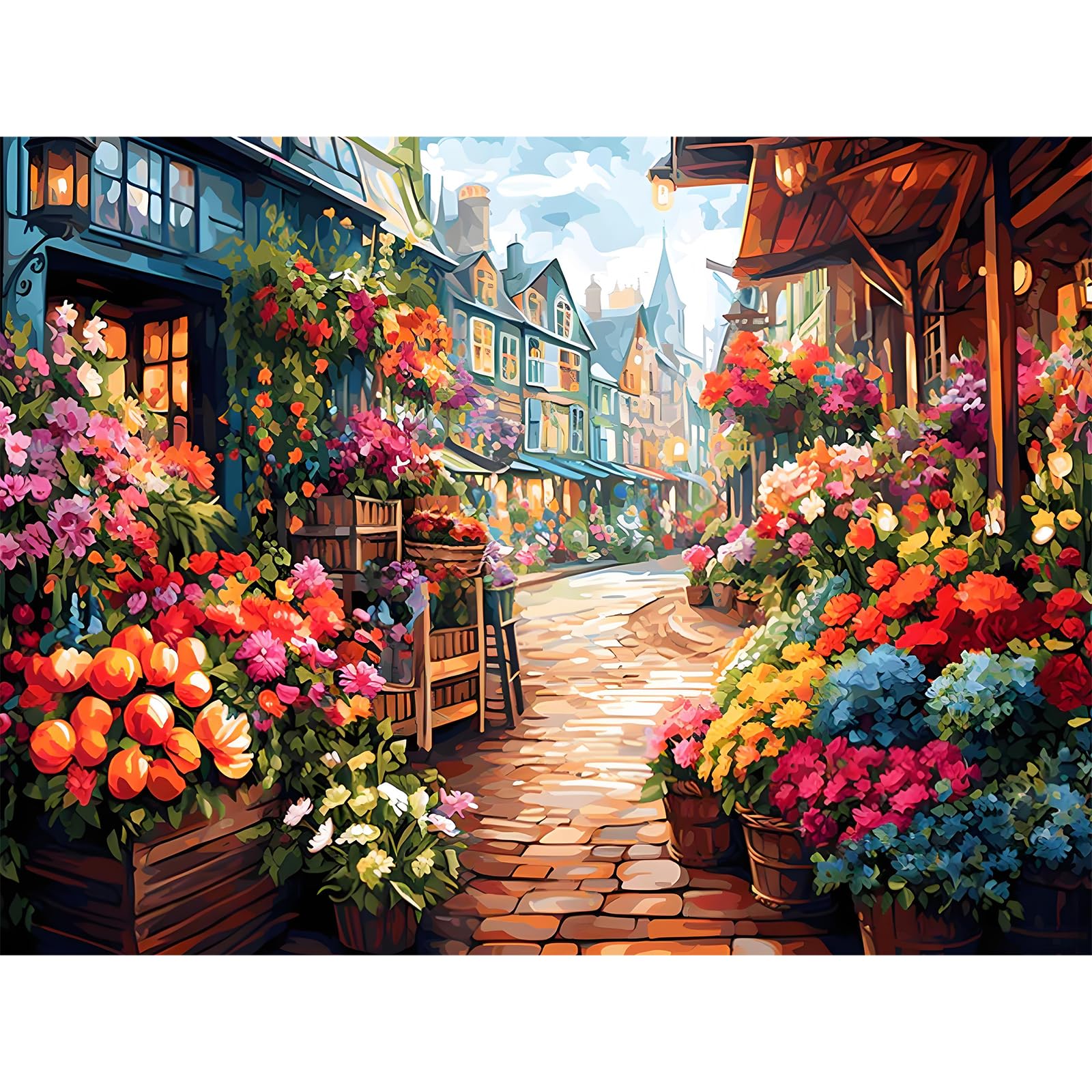 Flowers Diamond Painting, 5D Flower Shop Diamond Art Kits for Adults Beginners, DIY Flowers Full Round Dots Drill Gem Art Kit for Gift Home Wall Decor 12 x 16 Inch - 2