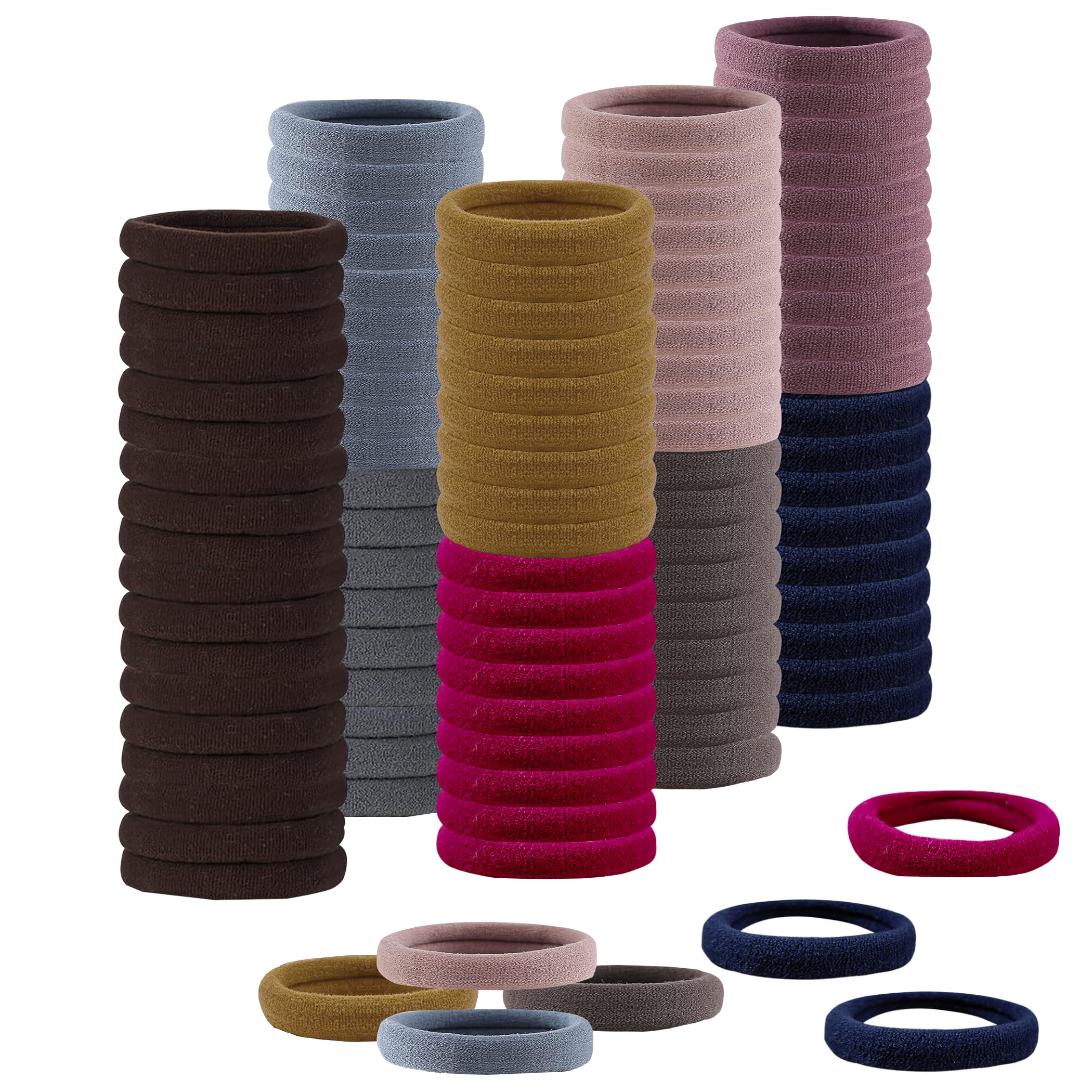 100PCS Hair Ties no Damage - Colorful Elastics Hair Bands, Rubber Bands for Hair for Thick & Curly Hair, Ponytail Holders(4cm Diameter)