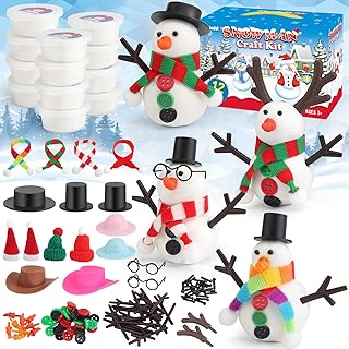 wookidel 12Pack Build a Snowman Kit Snowman Crafts for Kids, Molding Cla...