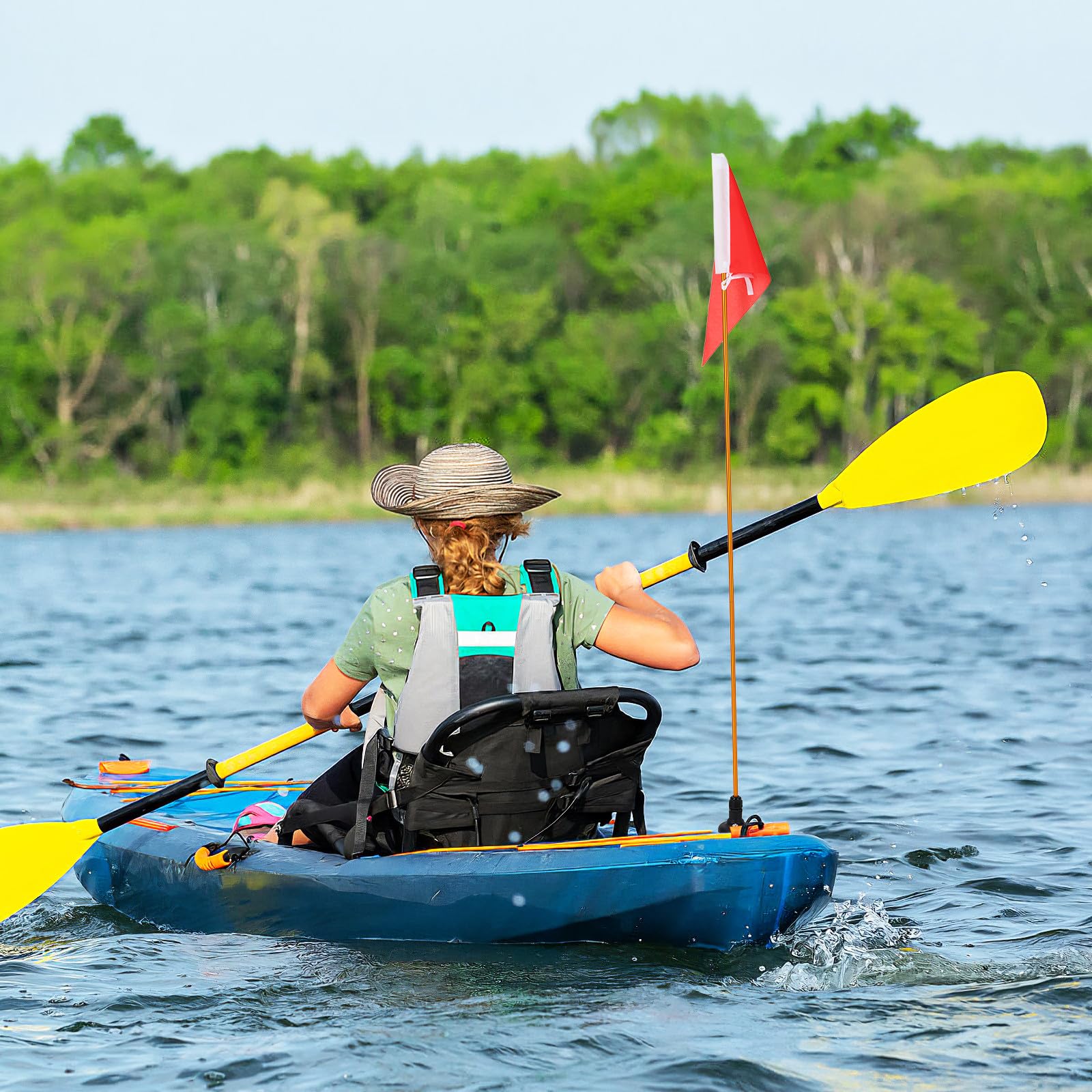 GLEAVI Supporto Bandiera per Kayak in Acciaio Inossidabile Base Stabile, Facile da Installare, Kit Sicurezza Barca per Yacht e Canoe