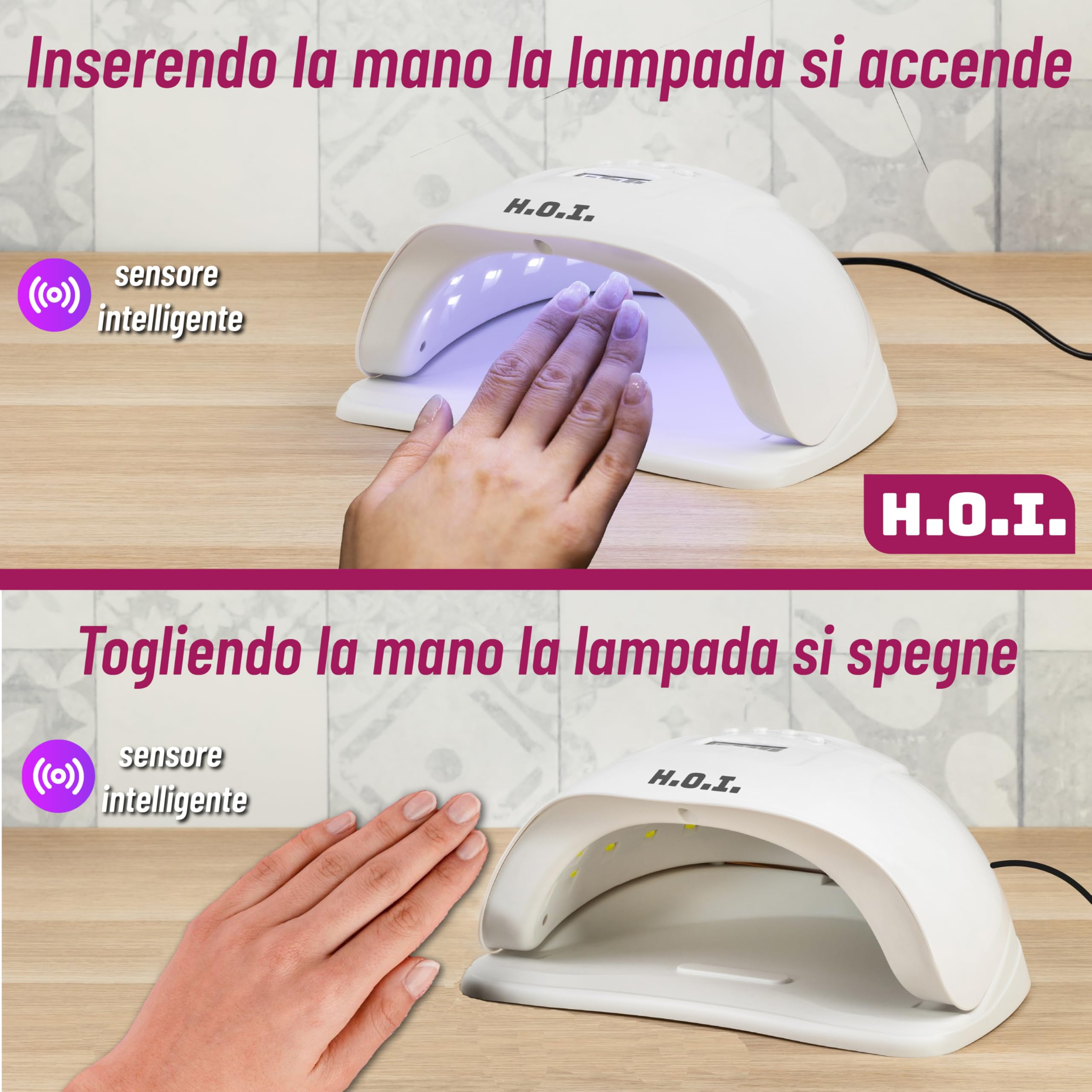 Lampada Unghie UV LED 48W Professionale con Sensore Automatico e Timer (30s/60s/90s) – Asciuga Smalto Semipermanente, Gel Ricostruzione, Nail Art, Manicure e Pedicure, Uso Domestico e Salone
