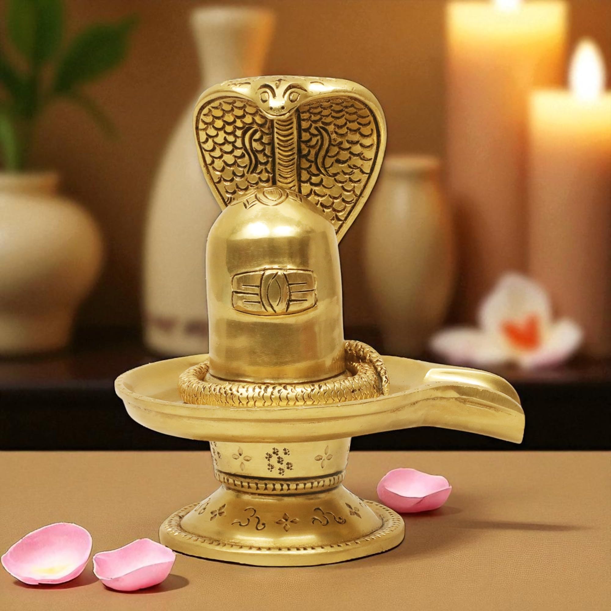 Brass Shivling Idol - Home Puja & Spiritual Decor -12