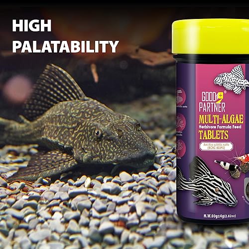 Miniatura 6 de GOOD PARTNER Purify Series para obleas de algas Pleco Food, espirulina para peces de caracoles, plecos, comedores de algas y comederos inferiores,