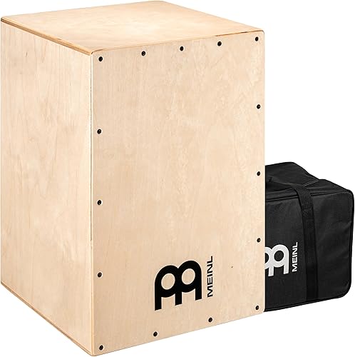 Meinl Percussion Cafe Cajon Box Drum Plus Bag con caja y tono bajo para música acústica - Fabricado en Europa - Madera de abedul báltico, juega con