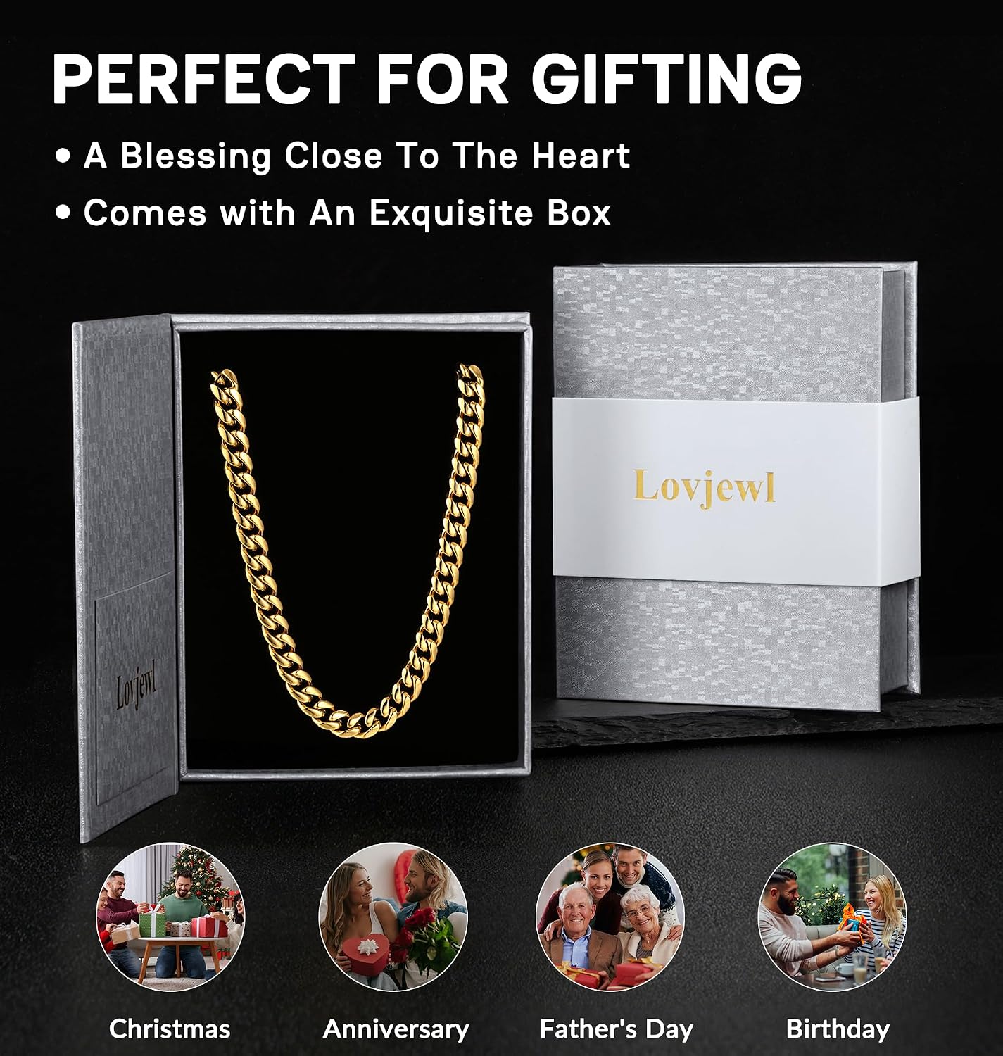 18K Gold Plated Cuban Link Chain Necklace thumbnail 5