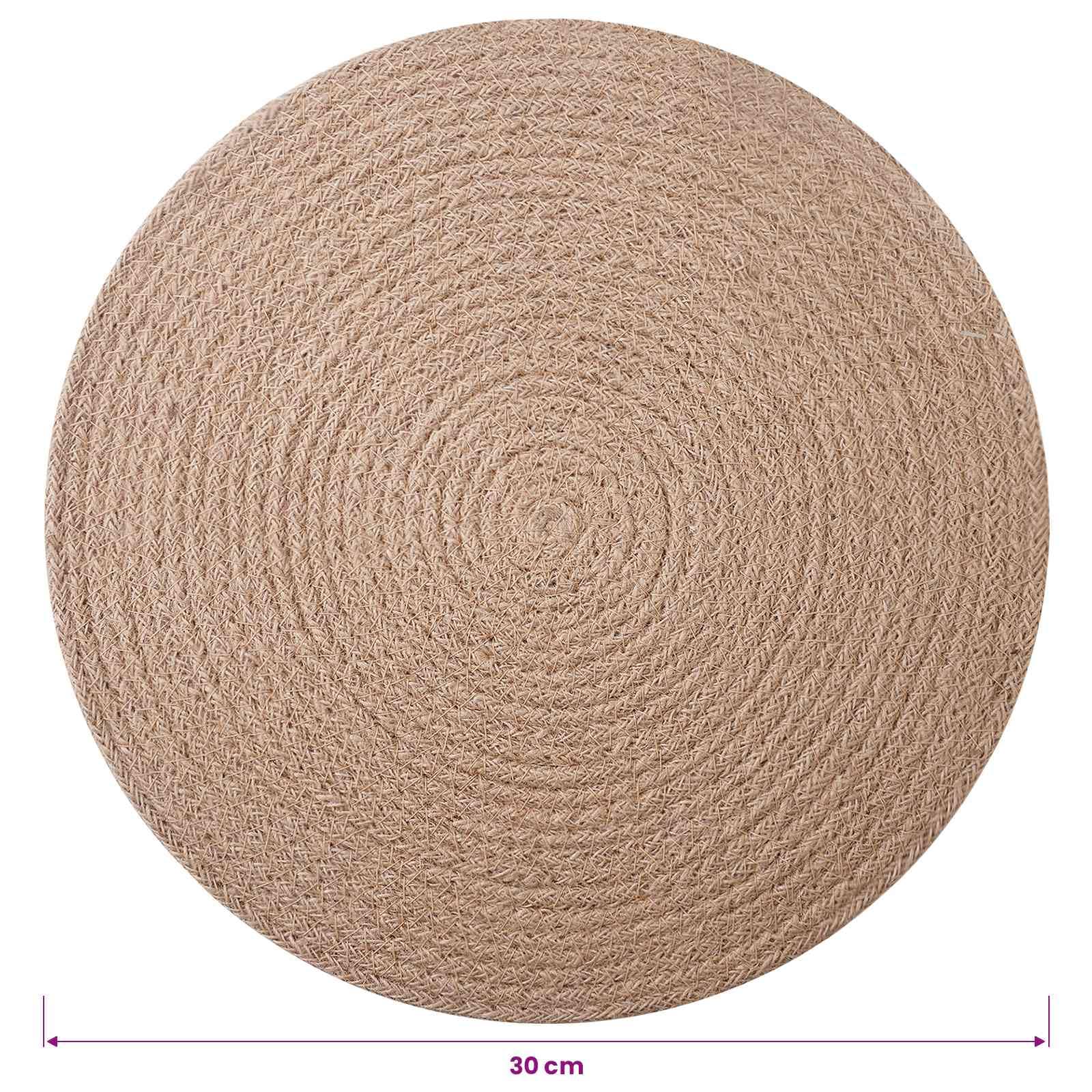 Lot de 12 sets de table en jute naturel 30 cm