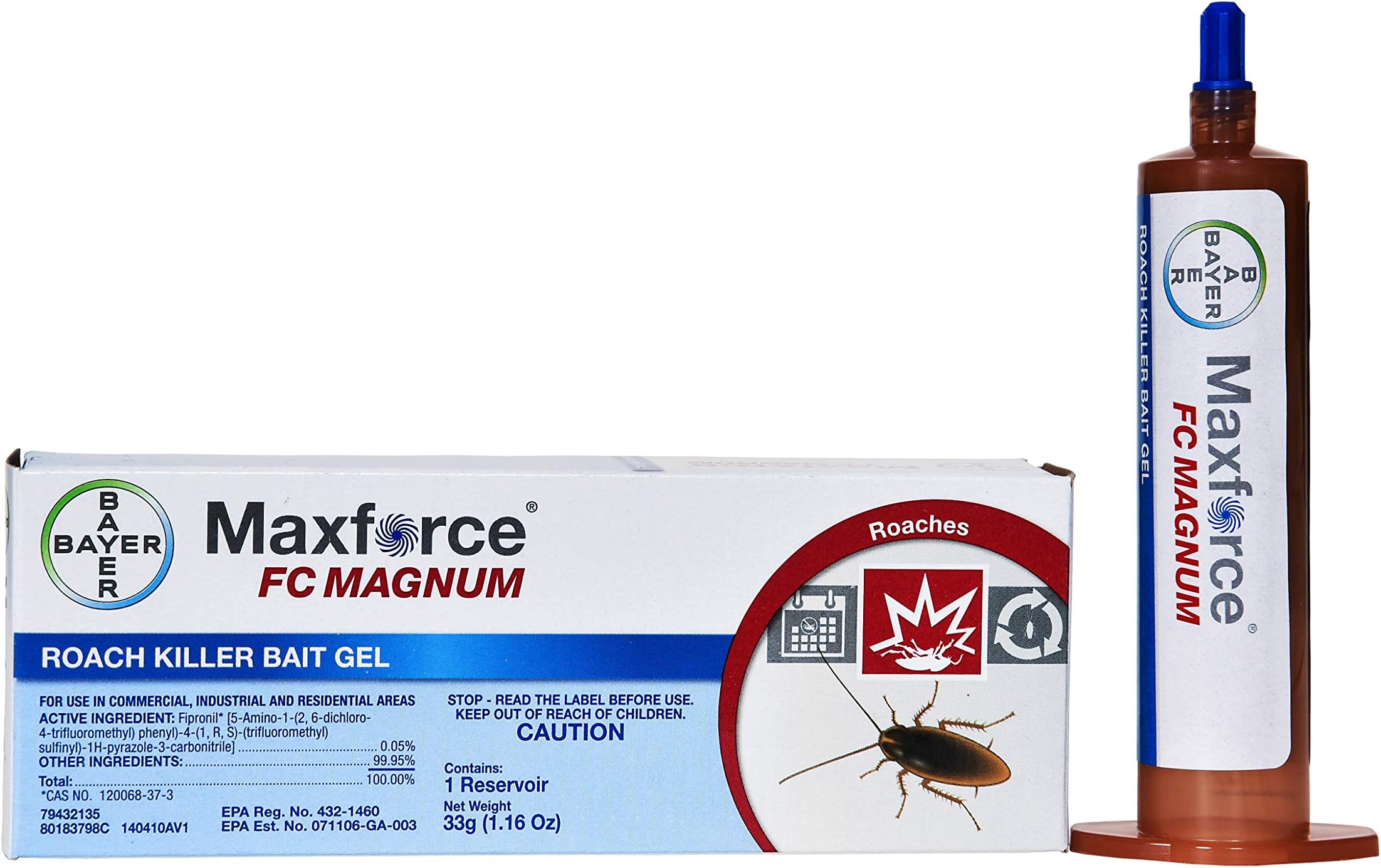 Environmental Science Maxforce FC Magnum Roach Gel - 1 Tube (33 Gram) - Plunger Included