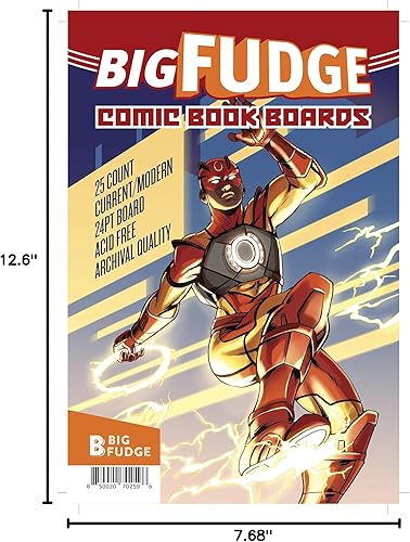 Vista 9 de BIG FUDGE Bolsas de cómics y tableros de respaldo, fundas protectoras de plástico para cómics y tablero sin ácido, bolsa de manga de 7.25 x 10.5