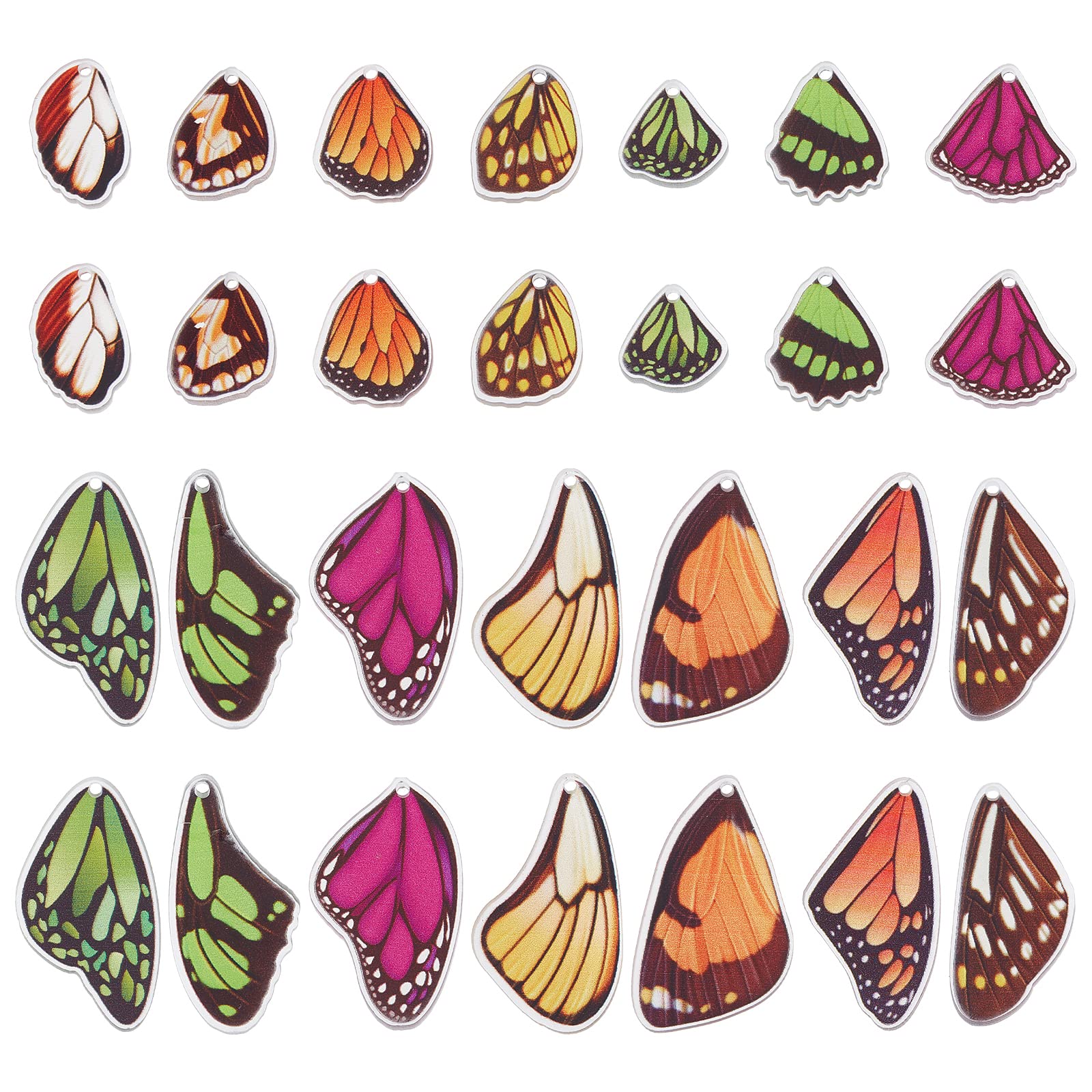 100 Ciondoli Ali Di Libellula E Farfalla Per Creazione Gioielli – 10 Colori, 85x18mm, In Chiffon, Per Orecchini, Collane E Artigianato Fai Da Te