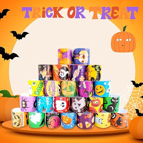Miniatura 5 de Viicoor 48 pulseras de Halloween a presión para regalos de fiesta, premios escolares, intercambio de regalos de Halloween, regalos a granel