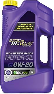 Royal Purple ROY51020 0W-20 High Performance Synthetic Motor Oil 5qt - API Licensed Superior Engine Protection