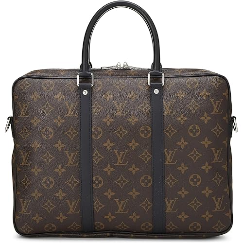 Louis Vuitton, Pre-Loved Monogram Macassar Porte-Documents Voyage PM, Brown
