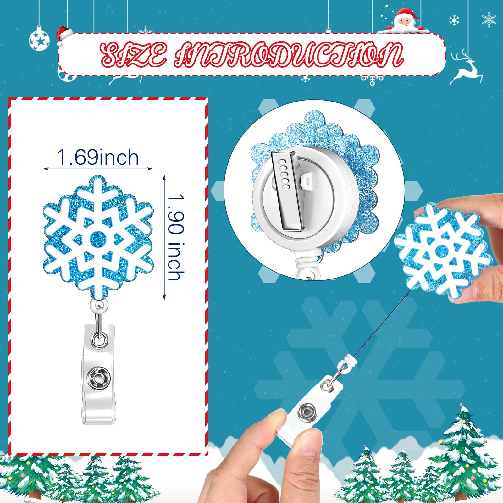 Barydat 27 Pcs Fall & Holiday Badge Reels - Thanksgiving Christmas Halloween Felt Retractable ID Holders - View #2