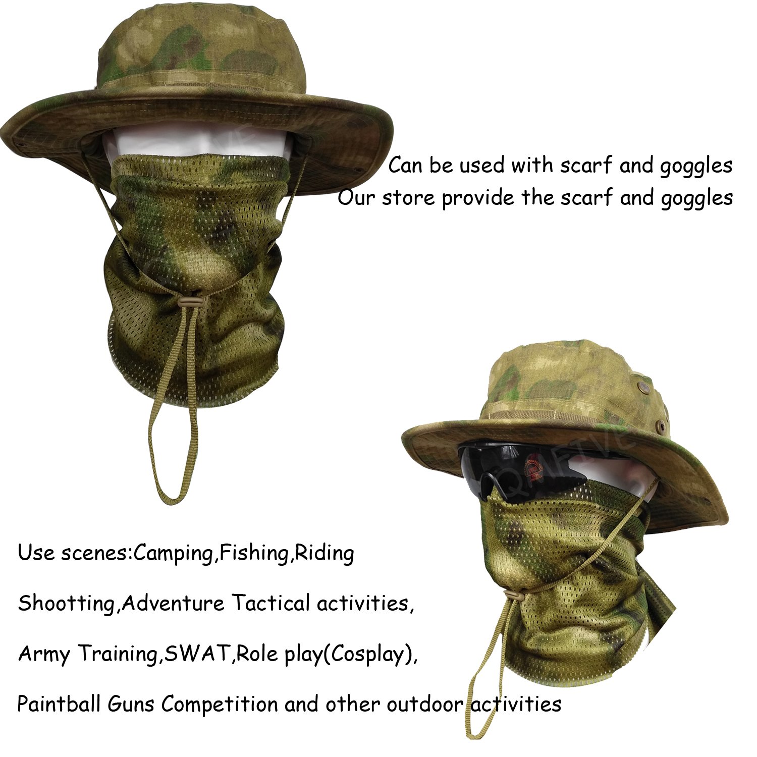 Outdoor Multicolor Sonnenschutz Chapeau Abgerundeter Hut für Tactical Airsoft Paintball Aufstieg Camping