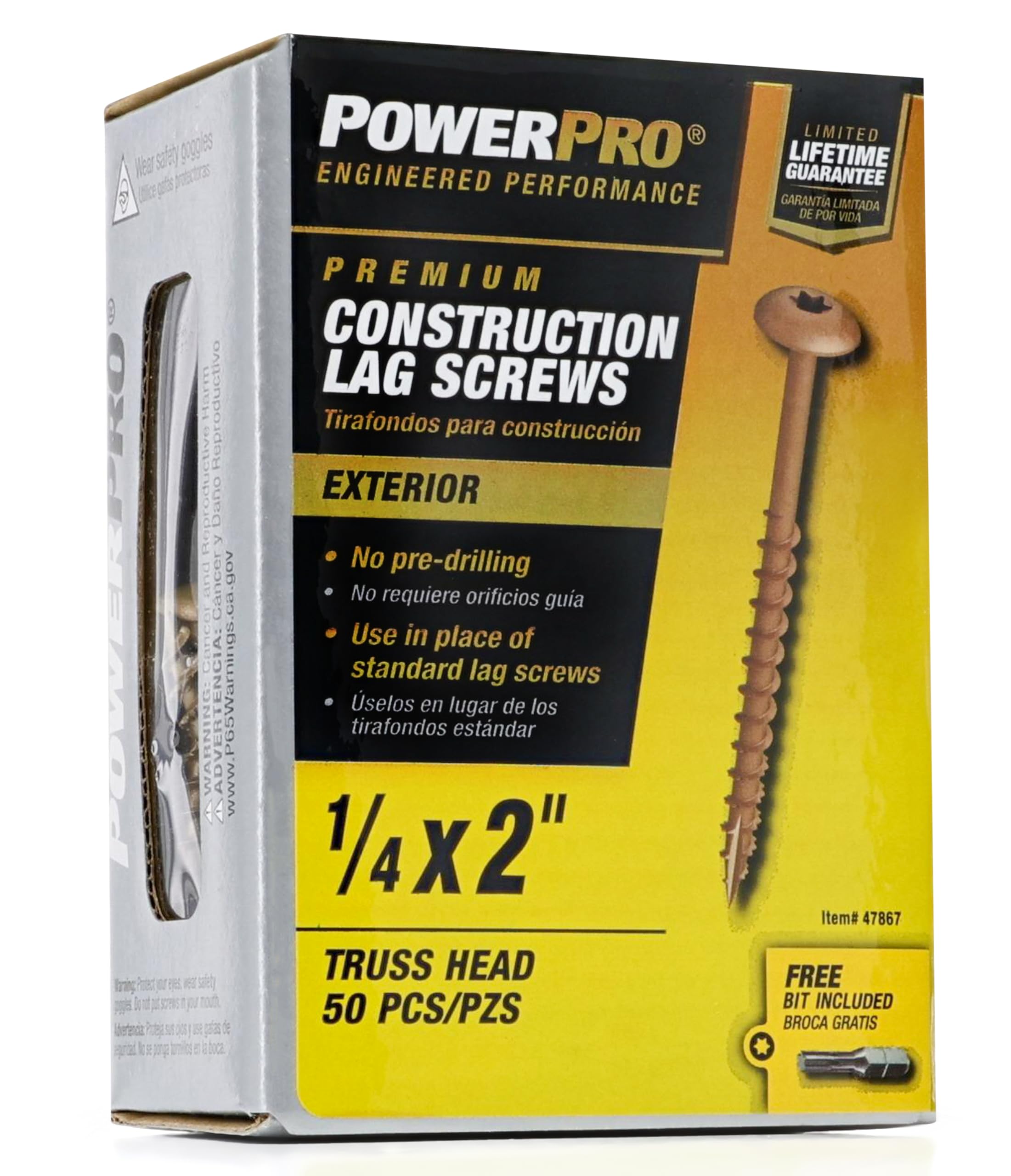 Power Pro Lag Screws - 50 Pack Bronze -9 Power Pro Lag Screws - 50 Pack Bronze -9