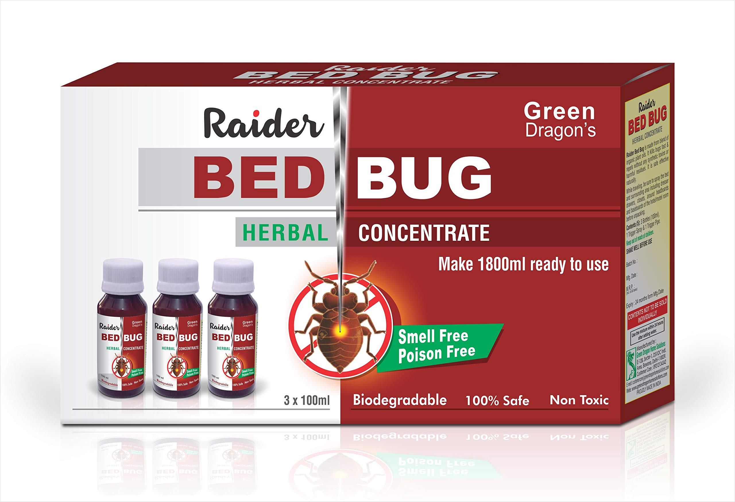 Green Dragon Home Solutions | 'Raider' Bed Bug Killer Herbal Concentrate Make 600 Ml Ready to Use