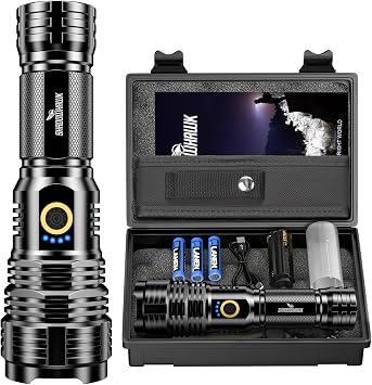 LED Flashlight, Powerful Military Use, Shadowhawk, Ultra Bright, 30,000 Lumens, Flashlight, Handy Light, XHP70.2, Super Powerful