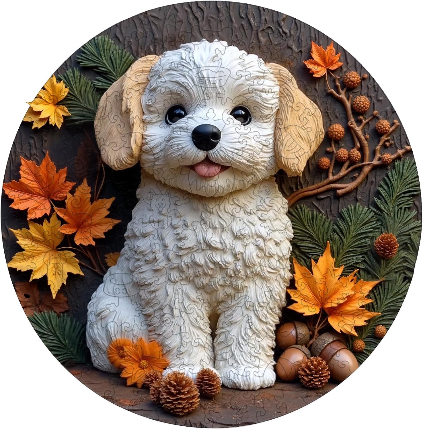 Wooden Puzzle for Adults, Mystic Wolf Wooden Jigsaw Puzzles, Flat 3D Effect, Unique Shaped Wood Cut Puzzles 200 Piece, Fun Challenging Wolf Puzzles for Adults Kids Family Game Wall Decor 11 * 11in