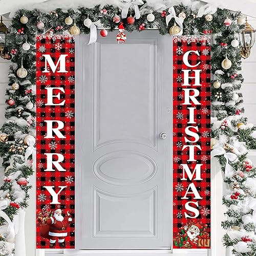 Miniatura 5 de Decoraciones de fiesta de baby shower de Navidad, cartel de papel colgante de Papá Noel, árbol de Navidad, muñeco de nieve, banderines para