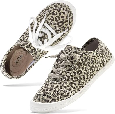 ZYEN Arch Support Shoes for Women Canvas Casual Sneakers Low Top, Orthopedic Walking Shoes Women, Non Slip Fashion Sneakers Outdoor Top 5-11