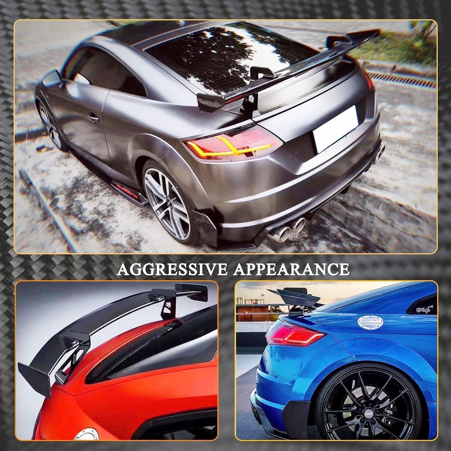Heckflügel Spoiler für Audi TT TTS TTRS Quattro 2-Türer 2015 2016 2017 2018 22019 2020,Auto Heckflügel Spoiler Außen Teile,Auto Spoiler,Tuning Zubehör