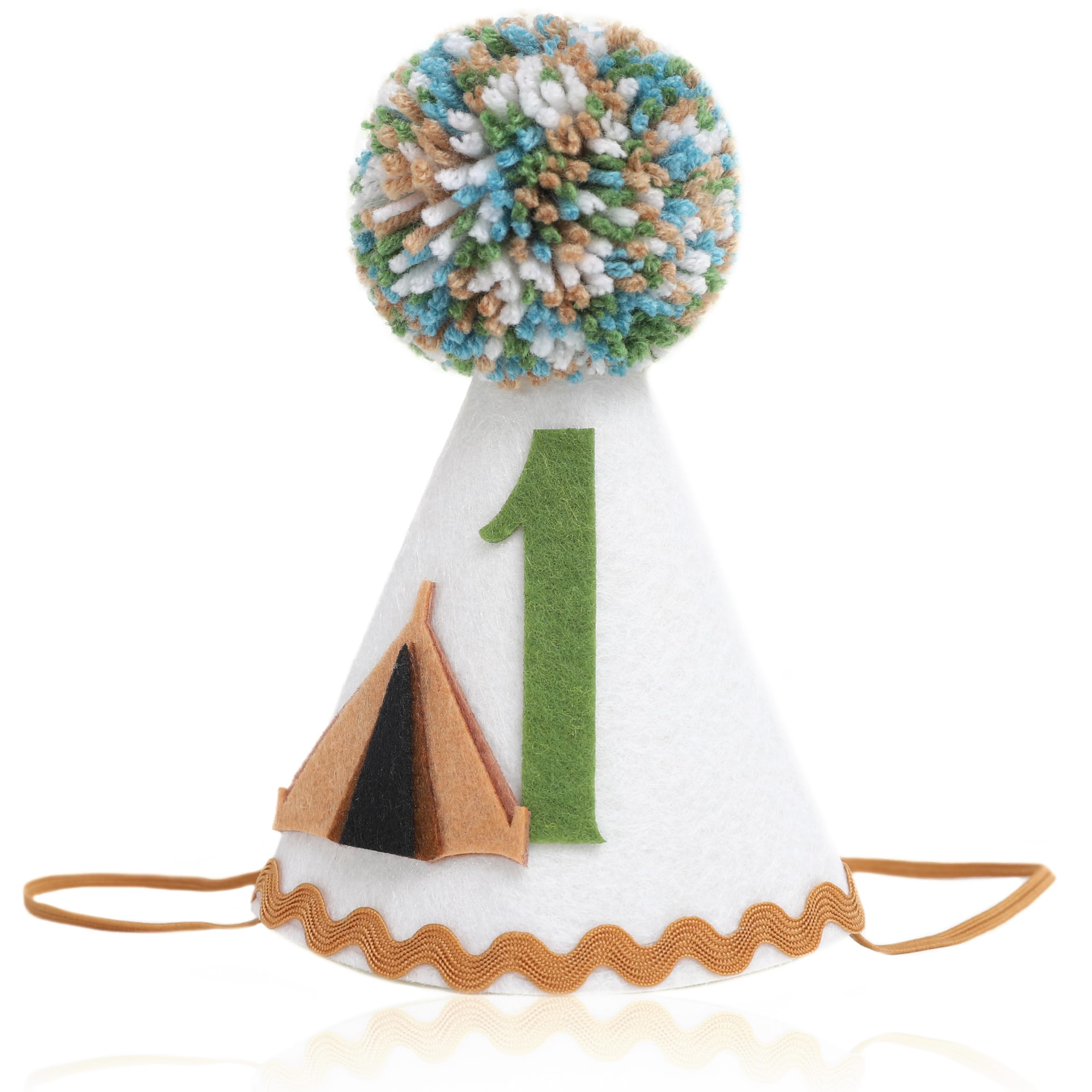 Happy Camper Birthday Hat - Woodland Theme First Birthday Crown For Boys