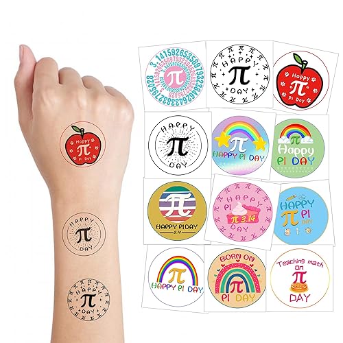 Pi Tattoo Pi Day Tattoos Pi Symbol Tatuajes Temporales Matemáticas Pegatinas Happy Pi Day Party Favores Aula Regalos Decoraciones para Niños