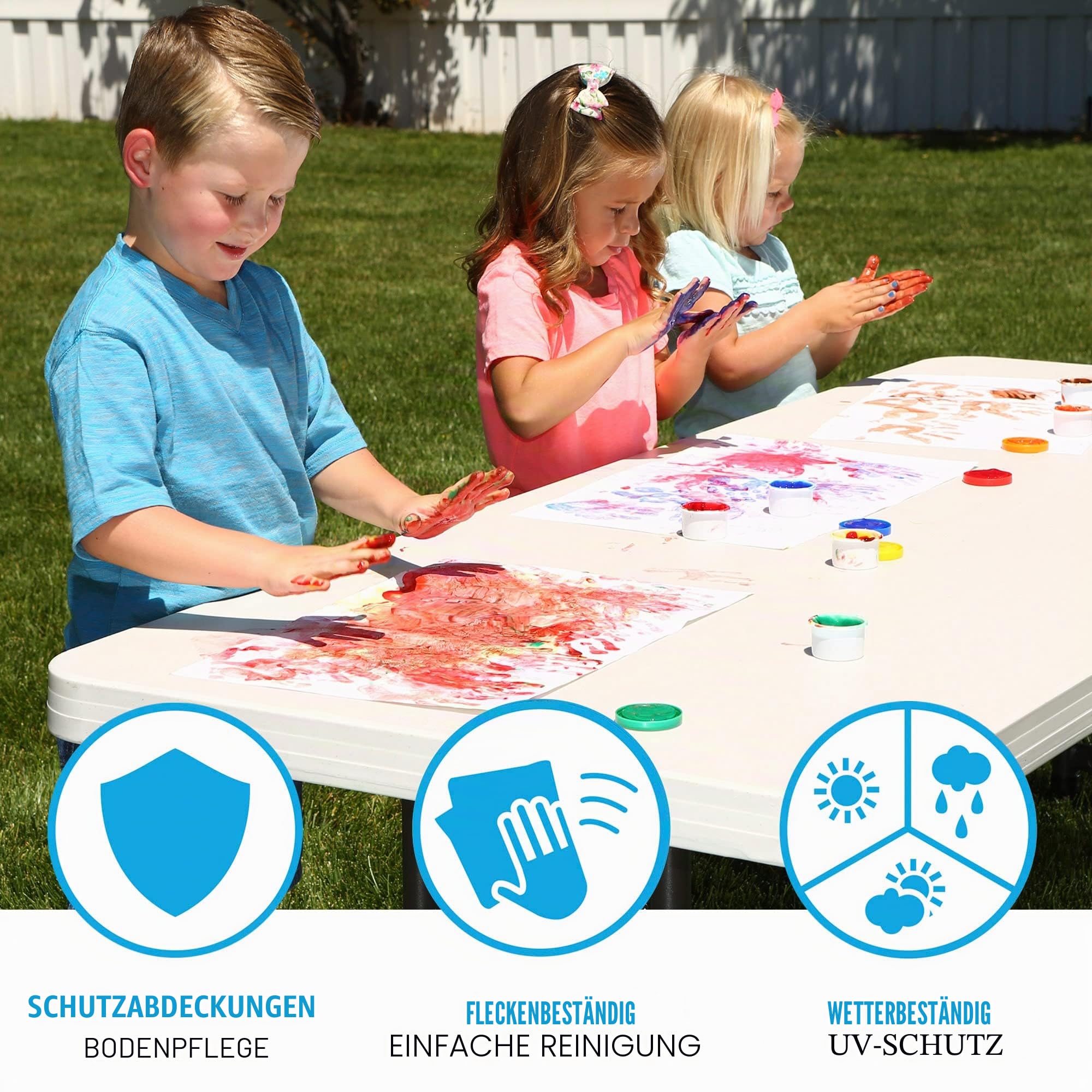 Lifetime 92123 – Ultra-robuster, quadratischer, tragbarer, zusammenklappbarer Catering-Tisch | Maße 183 x 76 cm, höhenverstellbar | Gewicht 15 kg, langlebig und widerstandsfähig | Kapazität 6 Personen