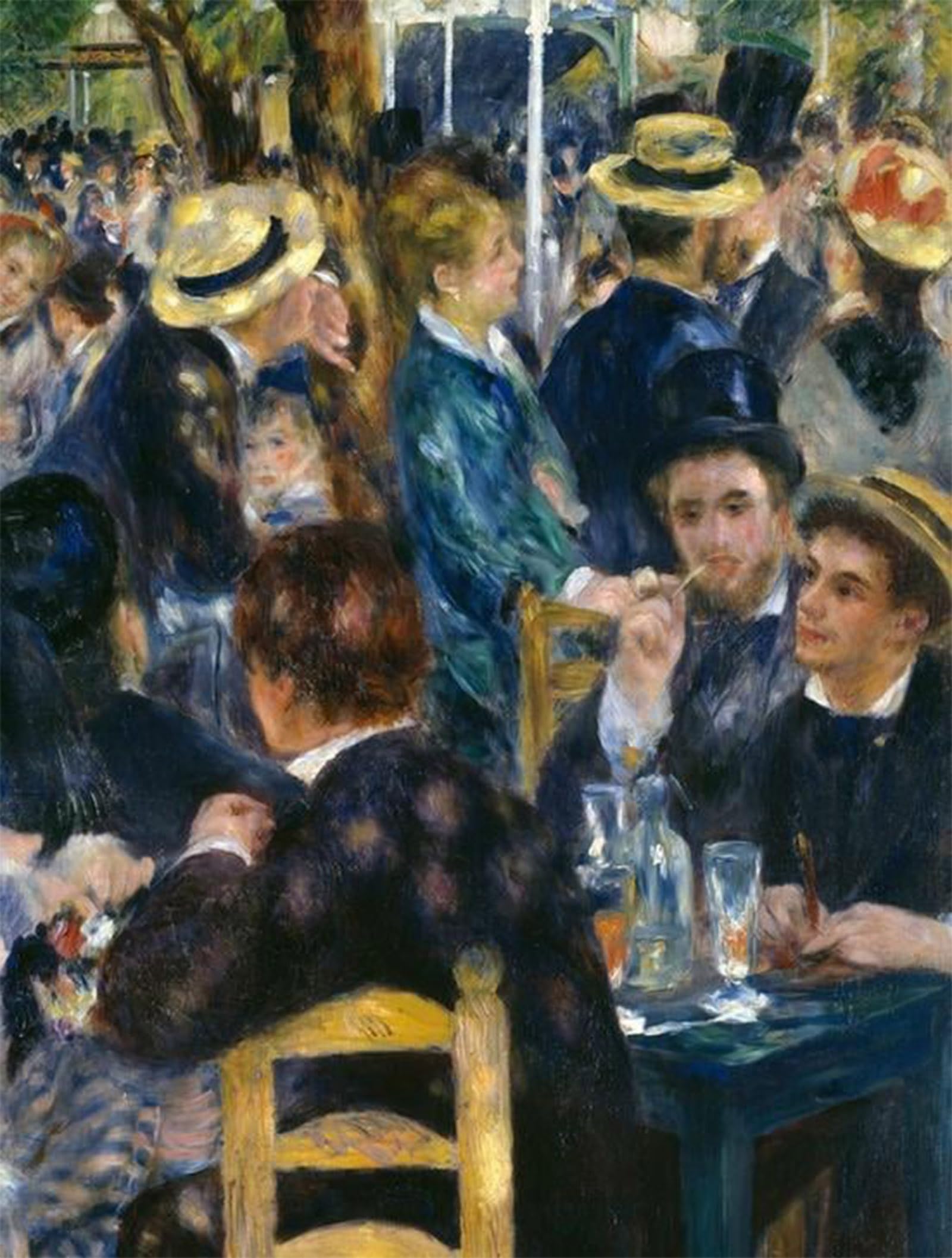 SERENDIPITP Abstract Painting Mural Print Picture Wall Decor Painting the Moulin From the Galette by Pierre Auguste Renoir Vintage Wall Artwork for Home Decor 60x90cm
