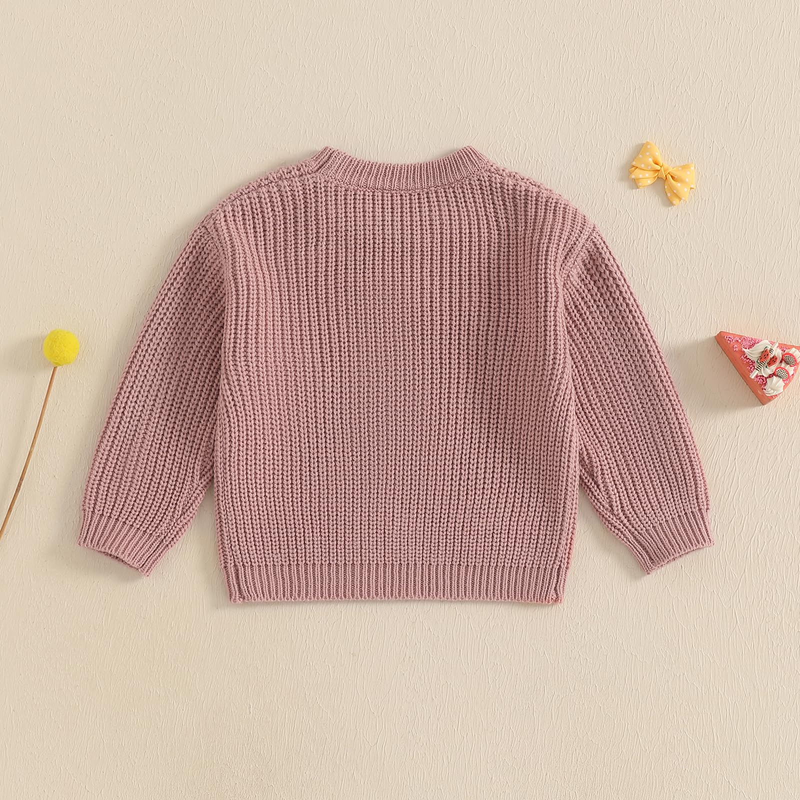 Baby Girl Knit Sweater Blouse Pullover Sweatshirt Birthday Outfit Long Sleeve Crew Neck Letters Print Warm Tops (Red, 6-12 Months)