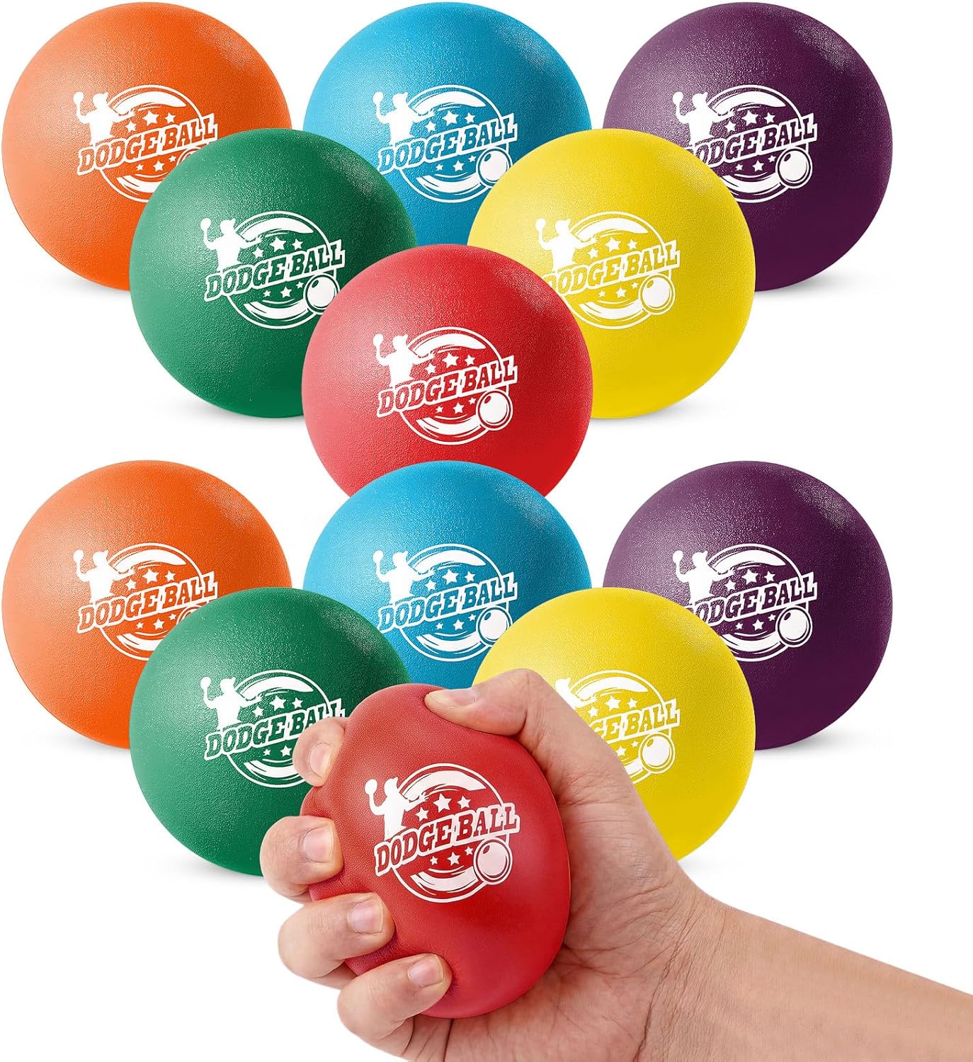 Jerify 12 Pcs Foam Dodgeball Set 3.5 Inch Soft Skin Playground Dodgeballs Bulk, Low Density Foam for Non Sting Dodgeball Sports Equipment for Kids and Adults