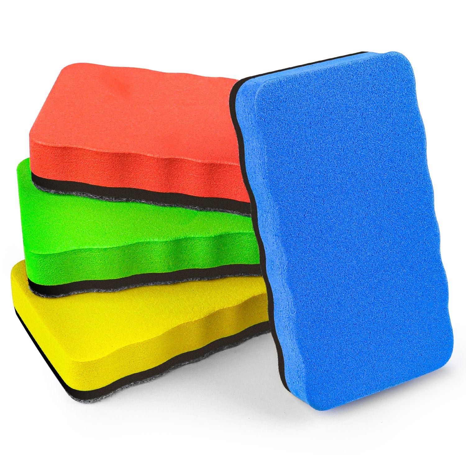 Borrador Pizarra Blanca 4 Colores Borrador Pizarra Magnetico de Fieltro, Limpiador Pizarra Blanca para Marcadores y Rotuladores Borrables en Seco, Oficina y Escuela