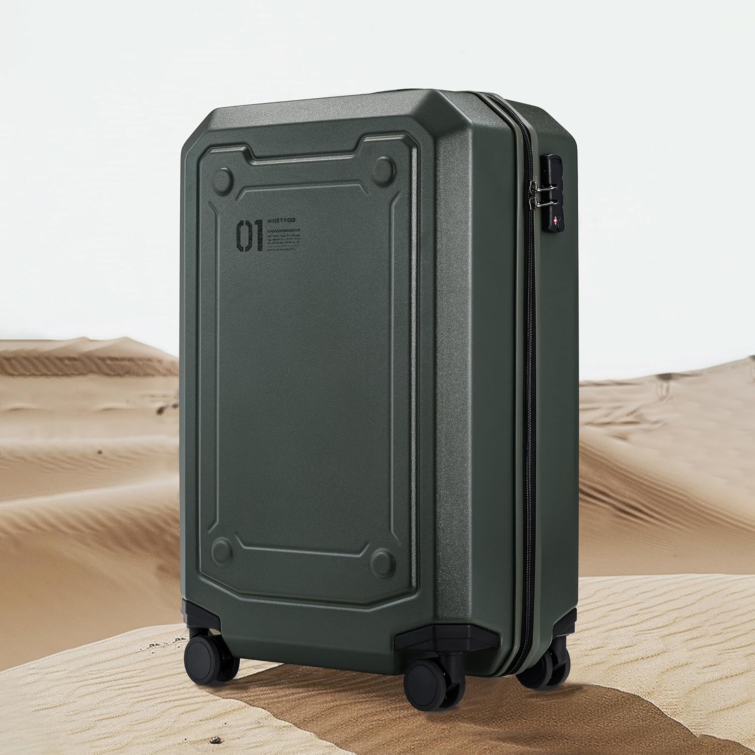 NINETYGO Carry On Luggage 22x14x9 Airline Approved, Carry On Suitcase with Smooth Double Spinner Wheels, Hard Shell PC+ABS Suitcase Carry-On, Lightweight Travel Luggage, TSA Approved (Black, Sahara) - Image 9