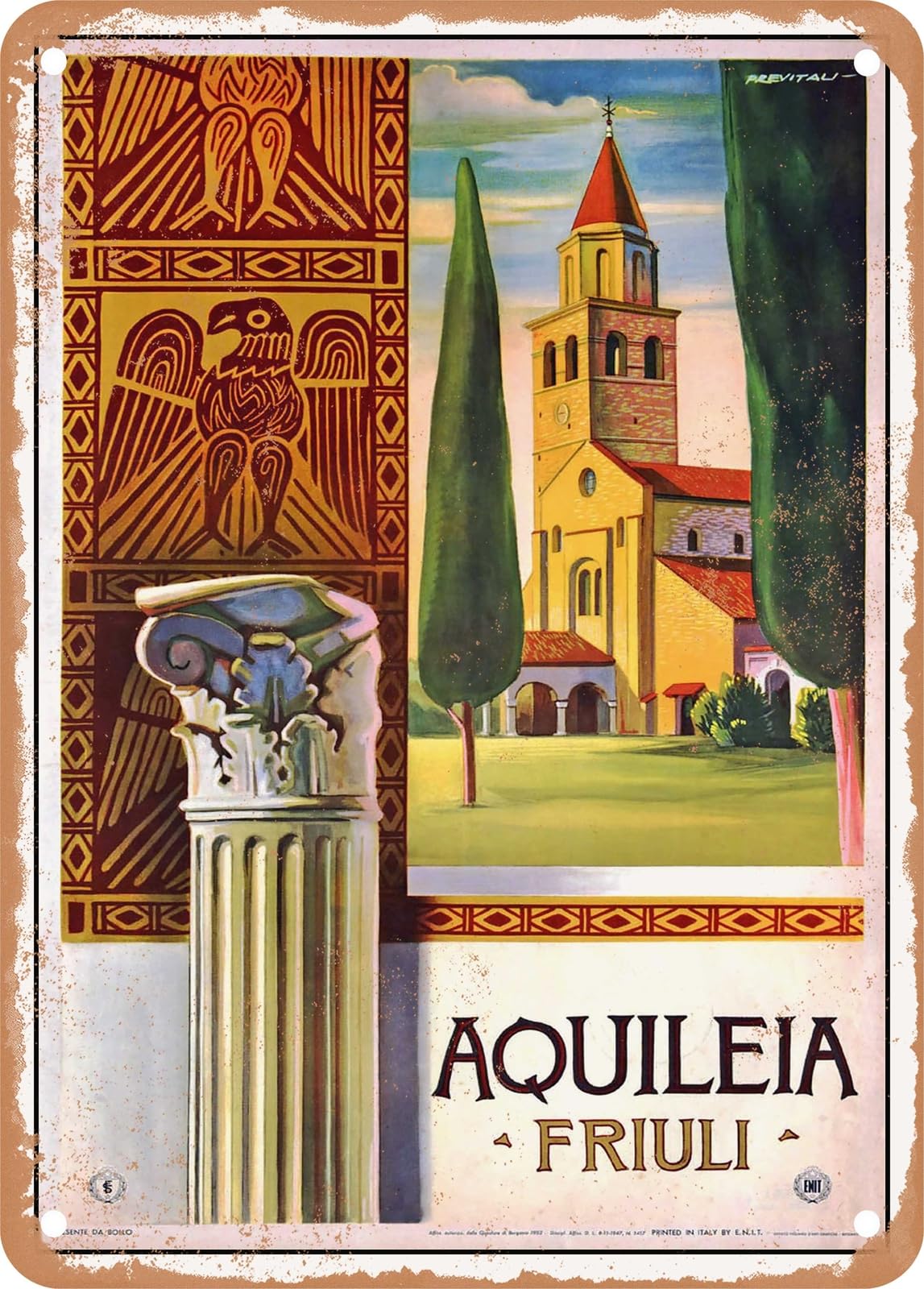 METAL SIGN - 1952 Aquileia Friuli Vintage Ad home decor