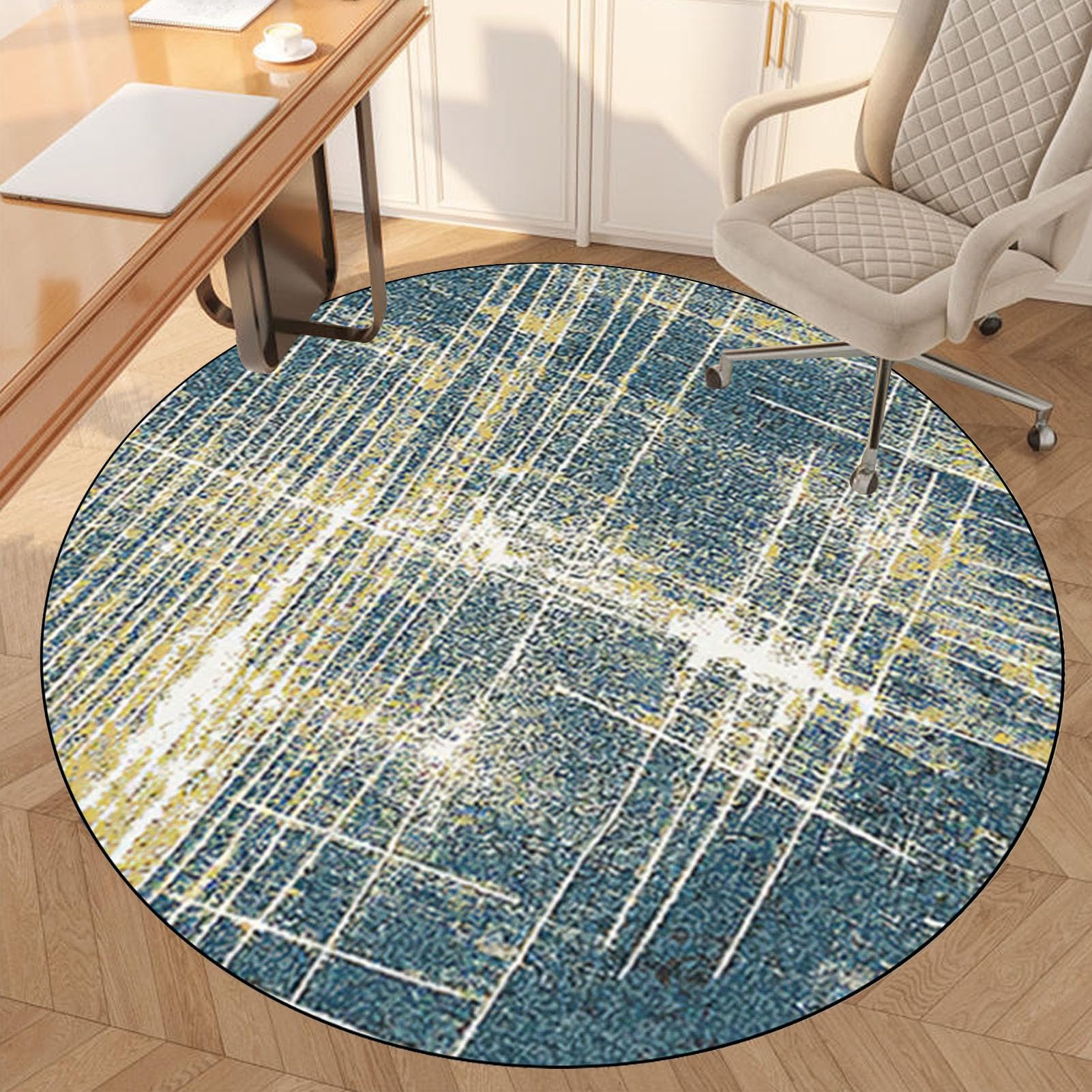 Office Chair Mat for Hardwood Floor, Round Desk Chair Mat for Rolling Chair Low-Pile Chair Carpet Hard Floor Protector Mat, Anti-Slip Gaming Computer Chair Mat Floor Mat for Office Chair 150 cm