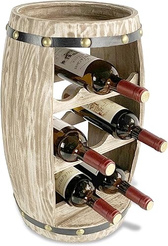 COTA Global Moderno estante de vino Alexander  Soporte de vino de madera independiente para 8 botellas de vino, estante de botellas, soporte de