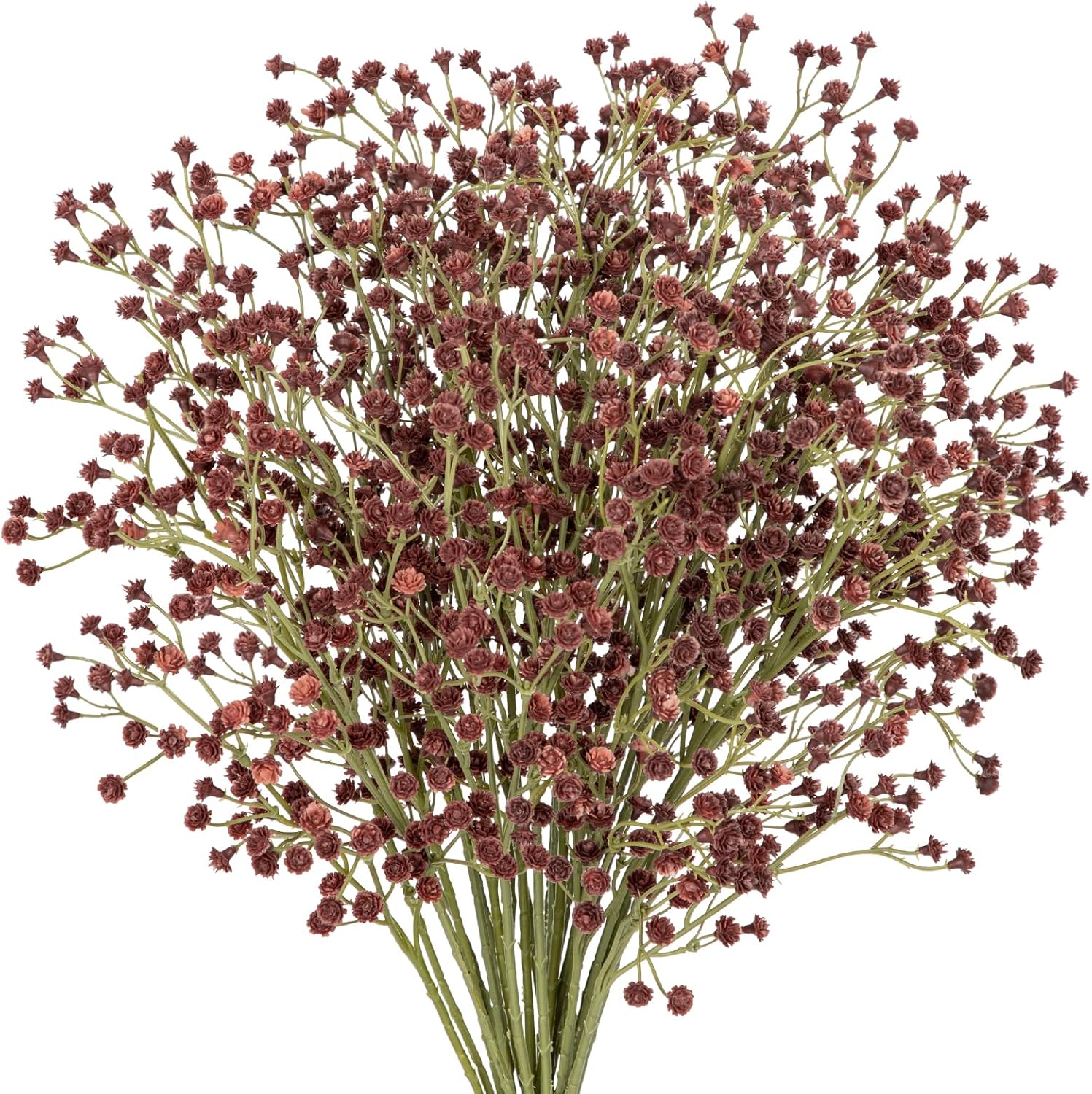 10 Pack Baby's Breath Artificial Flowers Bulk 3 Branches Faux Baby Breath Plastic Flowers Fake Gypsophila Flower Arrangement Fake Flowers Bouquet for Wedding Home Decor Fall Beige Brown Baby Breath
