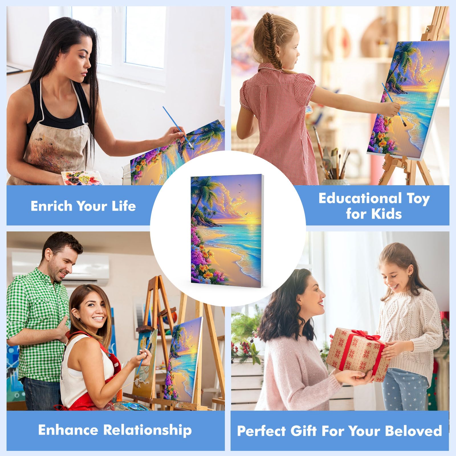 Lxmsja Peinture Par Numéros Paysage Avec Cadre 20x30cm - Kit Acrylique Adulte 3 Pinceaux Inclus