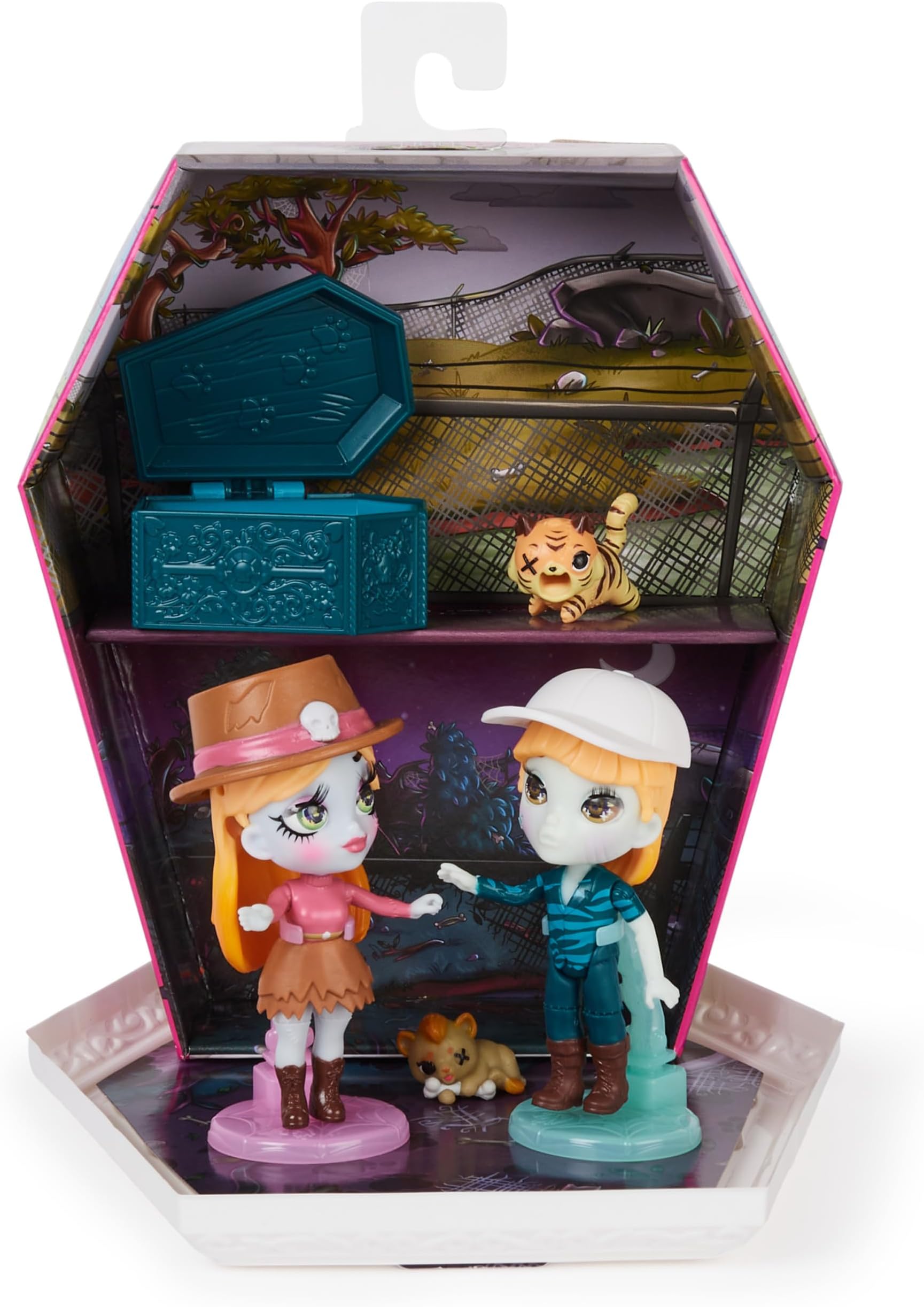 Wild Vibes, Big Cat Un-Rescue Zombie Dolls & Accessories Deluxe Set, 2 Exclusive 3.5-inch Figures, 2 Pets & More, Kids Toys for Girls
