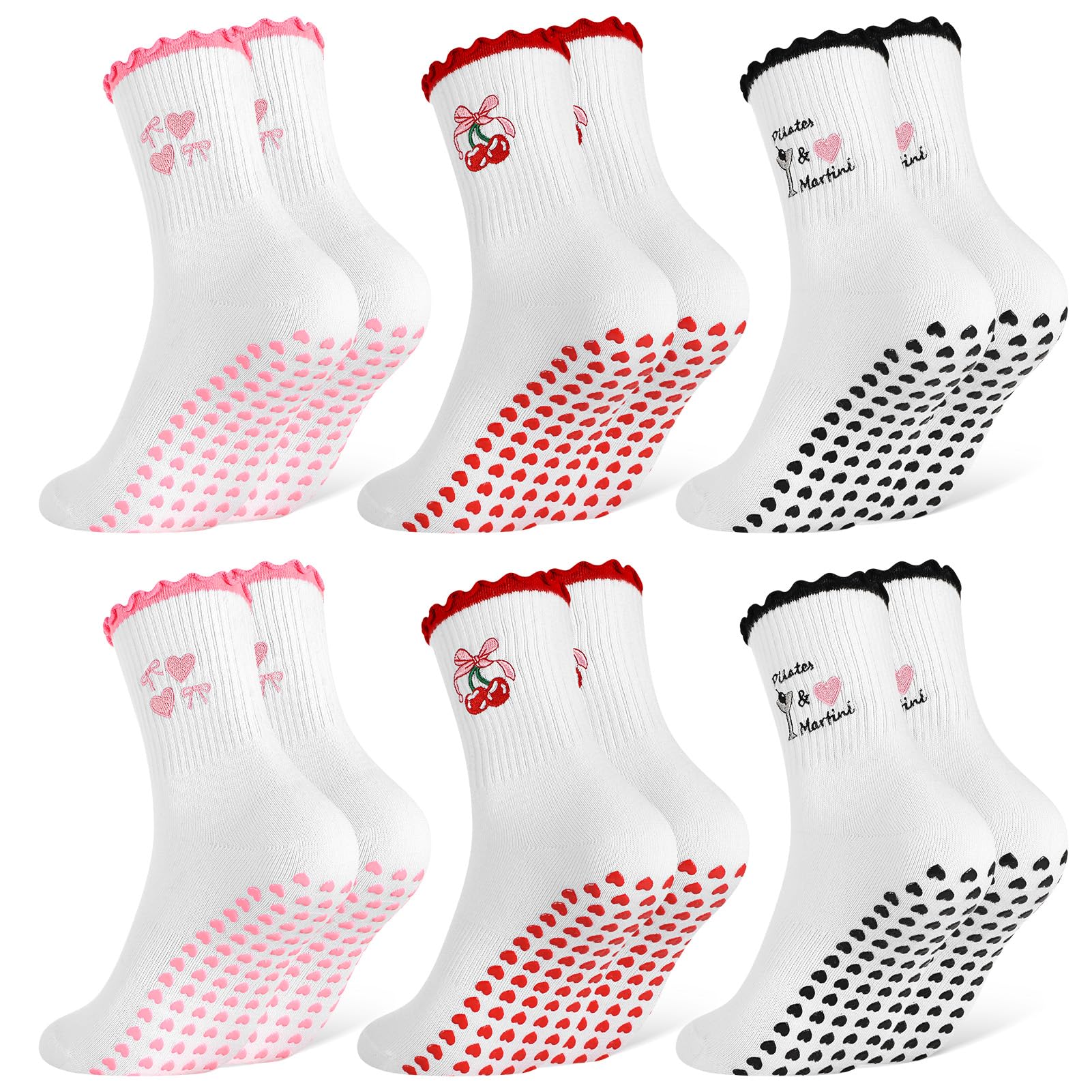Jspupifip Cute Pilates Socks with Grips Non Slip Yoga Socks for Women