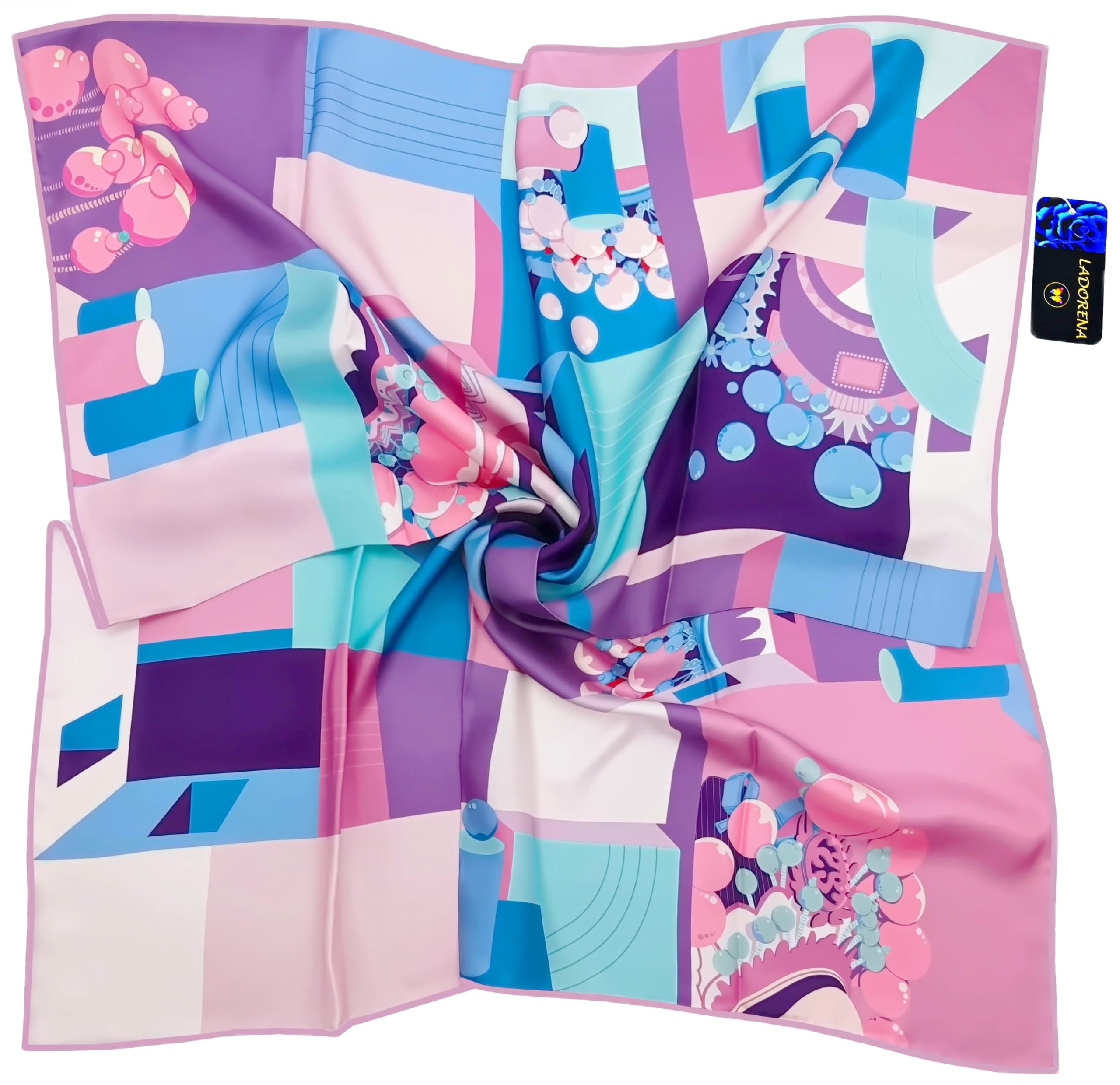 Seidentuch Damen PREMIUM Qualität 100% Seide Seidenschal Halstuch 90 x 90 cm LD824