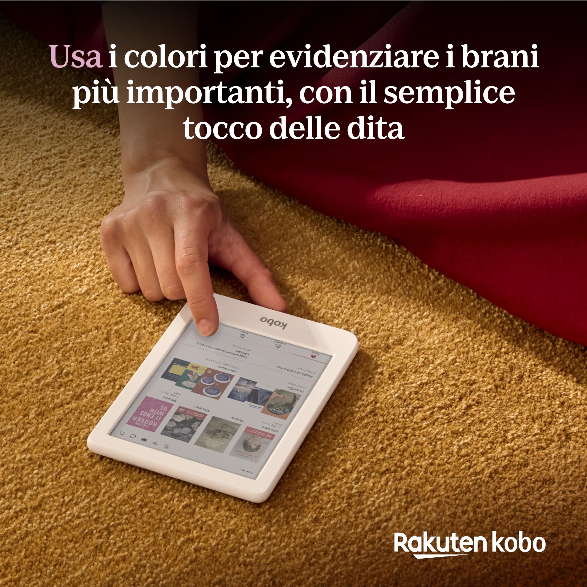 Kobo Clara Colour | eReader | Display antiriflesso a colori E Ink Kaleido™ 3 da 6” | Modalità Scura| I Audiolibri | Impermeabile (Bianco)