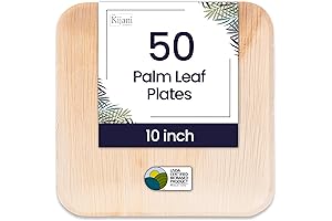 Kijani Palm Leaf Plates | Disposable Bamboo Plates Like | 10 Inch...